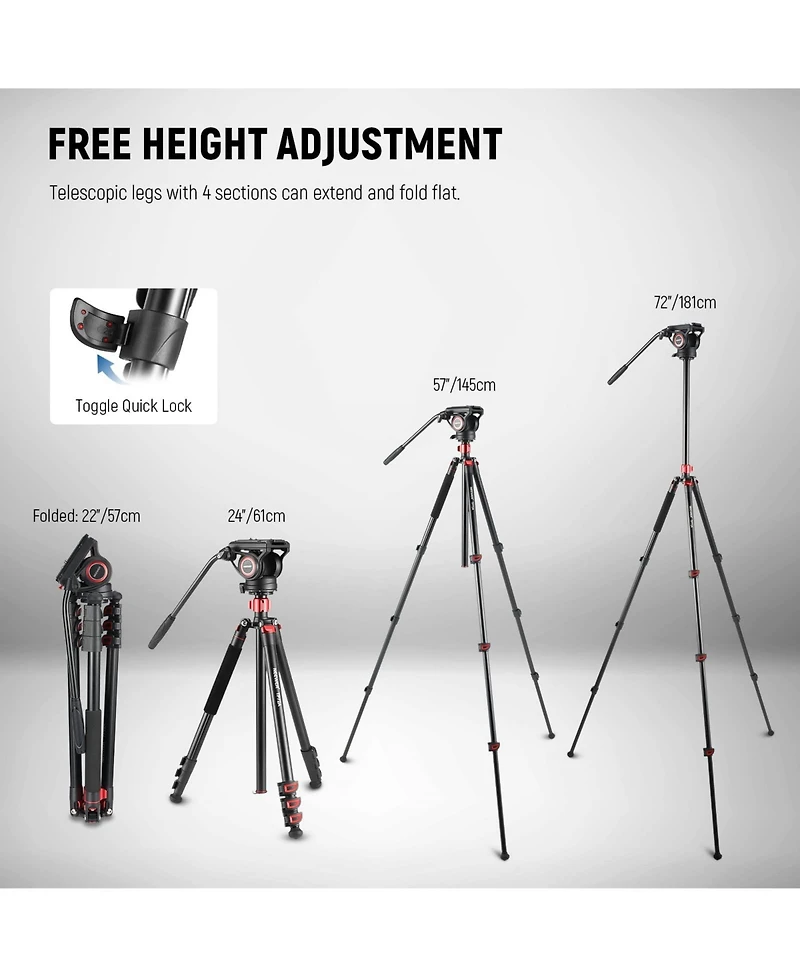 Neewer TP72A Camera Tripod with 13.2lb, 6kg for Dji Rs Gimbal
