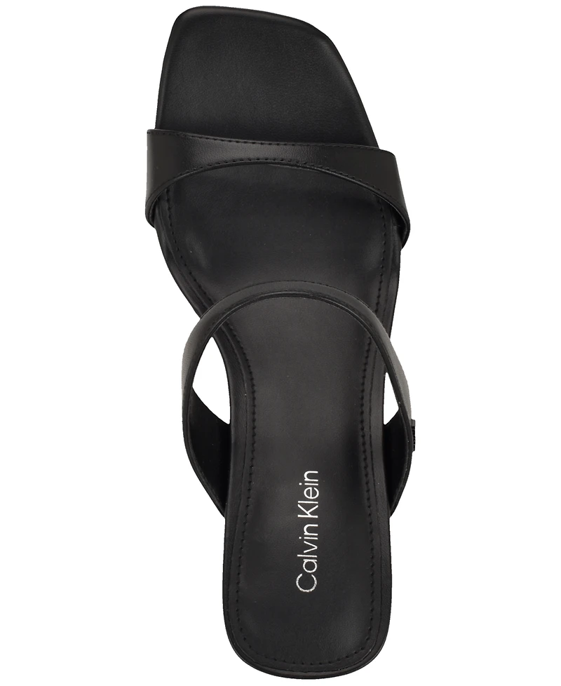 Calvin Klein Women's Danetta Square Toe Slip-On Dress Sandals