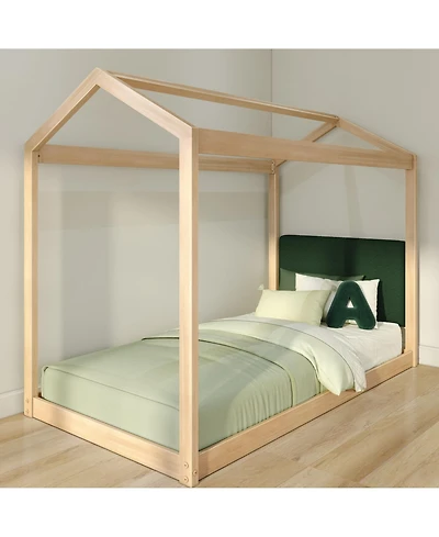 Max & Lily Twin House Bed Blonde And Floating Headboard for Bunks, 945 x 535mm