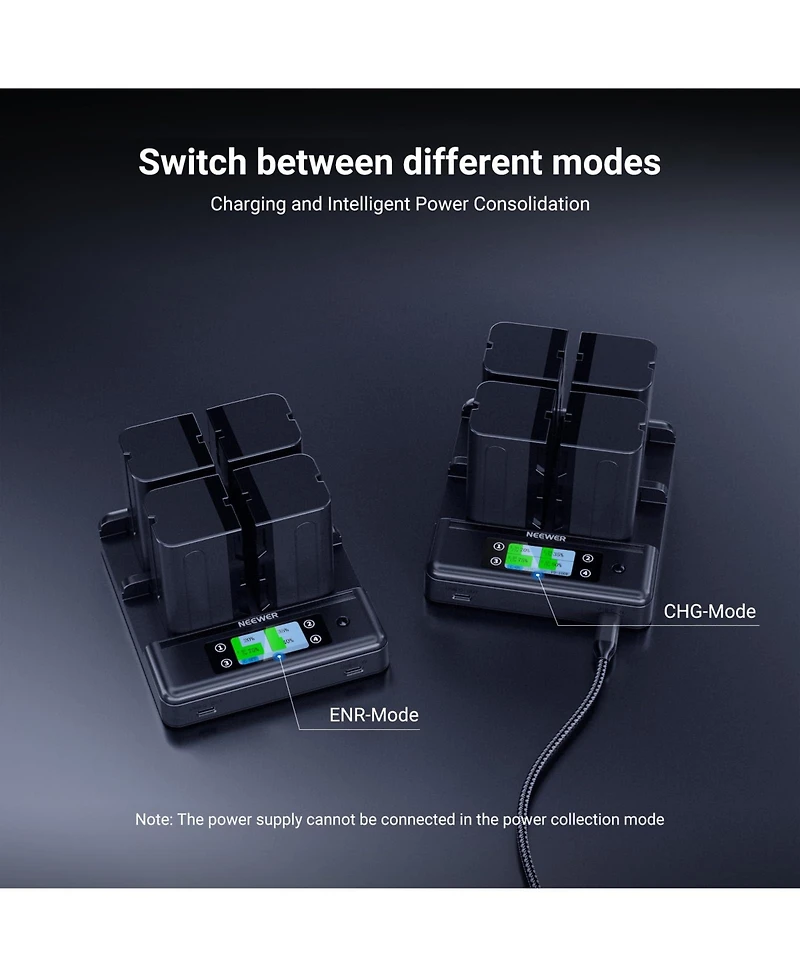 Neewer Nw-F4R Camera Battery and Charging Accessory with Usb C for select Sony Np-f-series devices