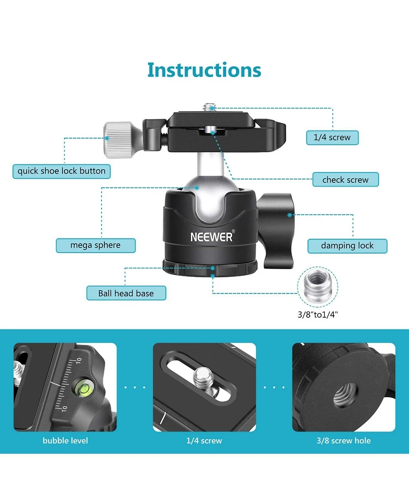 Neewer Camera Tripod with 6.6LB, 5kg