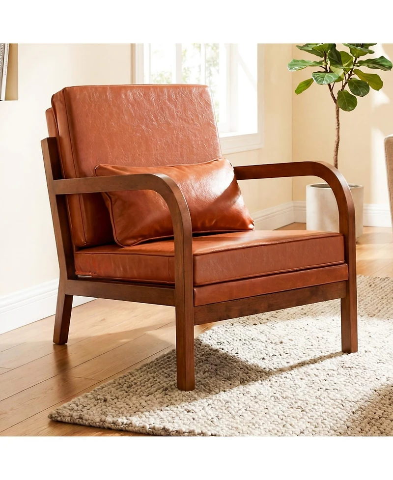 Slickblue Modern Accent Chair Upholstered Armchair for Living Room Bedroom