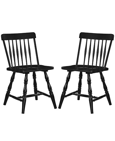 Slickblue Set of 2 Windsor Dining Chairs with Curved Spindle Backrest