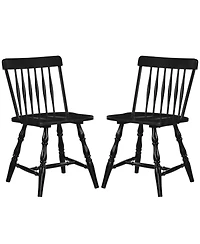 Slickblue Set of 2 Windsor Dining Chairs with Curved Spindle Backrest