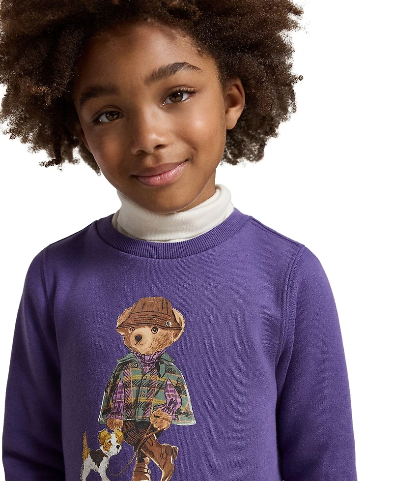 Polo Ralph Lauren Girls' 2T-6X Bear Long-Sleeve Dress