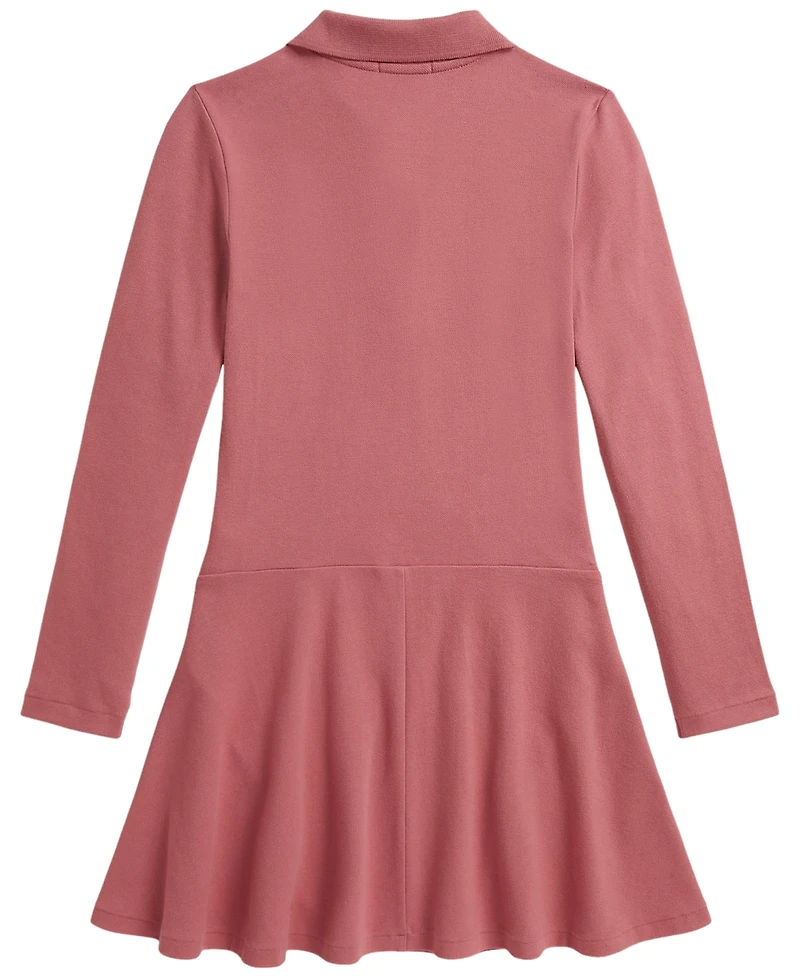 Polo Ralph Lauren Girls' 7-16 Stretch Mesh Long-Sleeve Dress