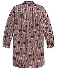 Polo Ralph Lauren Girls' 7-16 Bear Cotton Poplin Shirt Dress