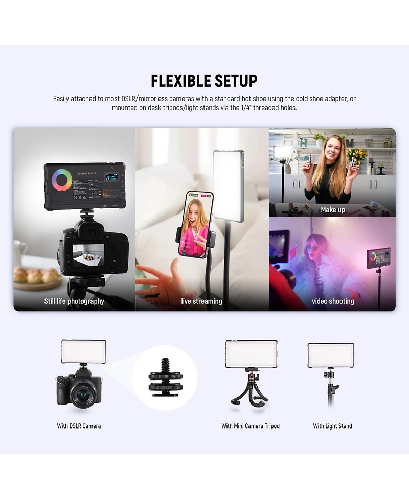 Neewer SL90C Led Video Light with 8W, 4000mAh, 2700K-7500K