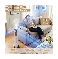 Topteng 2 Gal Humidifier with Aroma Tray, 25H Runtime, 600 sq ft & Sleep Mode
