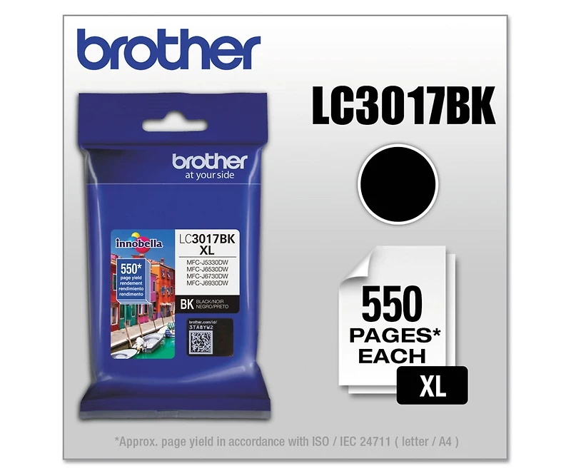 Brother High Yield Xl Ink-Jet Cartridge for Mfc-J5330DW, Mfc-J6530DW and Mfc-J6930DW Printer, 550 Page Yield