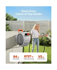 Vevor Retractable Garden Hose Reel Wall Mounted Garden Hose Reel