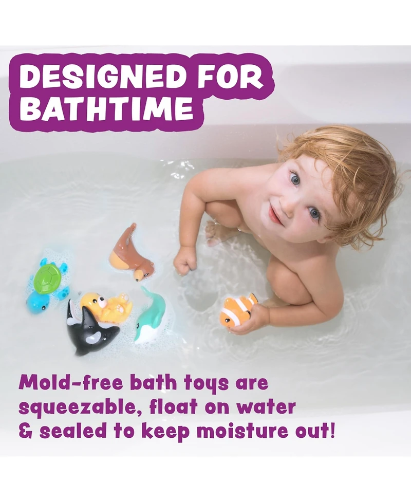 Gnuadz 6 Pack Marine Mold Free Bath Toy Sealed No Hole Soft Float Pool