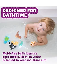 Gnuadz 6 Pack Marine Mold Free Bath Toy Sealed No Hole Soft Float Pool