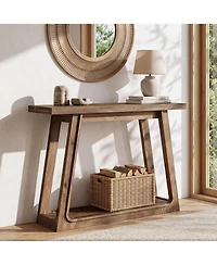 Tribesigns Solid Wood Entryway Console Table with Storage, 41-Inch 2-Tier Sofa Table Behind the Couch, Farmhouse Narrow Hallway Furniture
