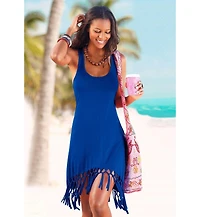 Lascana Women's Fringe Hem Beach Dress