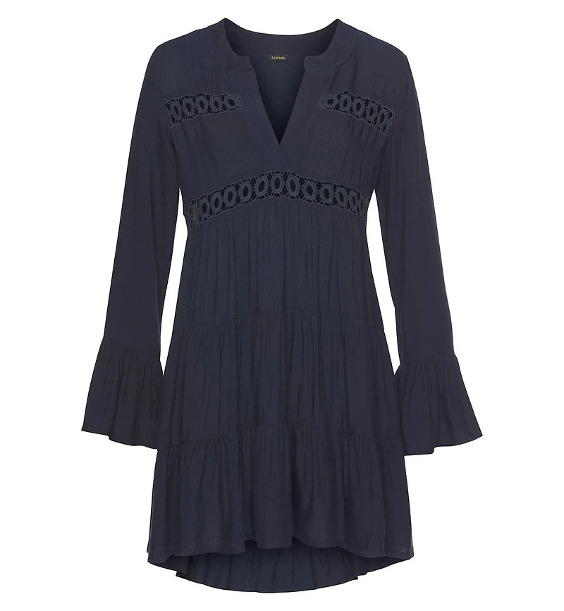 Lascana Women's Flowy Flared Sleeve Dress