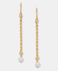 Lauren Ralph Lauren Imitation Pearl Rope Chain Linear Drop Earrings