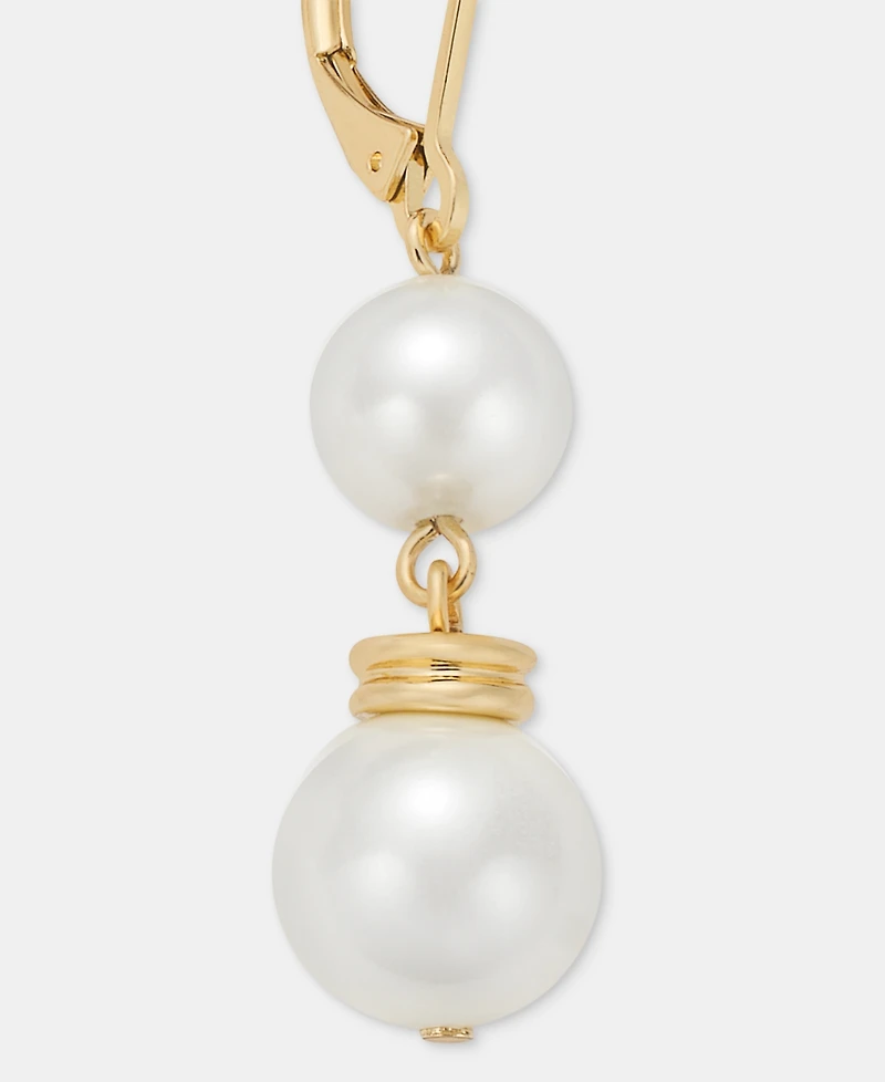 Lauren Ralph Lauren Imitation Pearl Double Drop Earrings