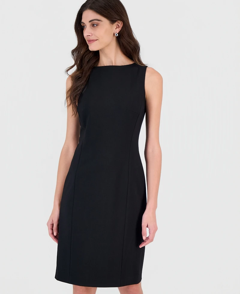 Kasper Petite Boat Neck Princess Seam Sleeveless Dress