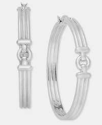 Lauren Ralph Lauren Medium Ribbed Hoop Earrings, 1.43"