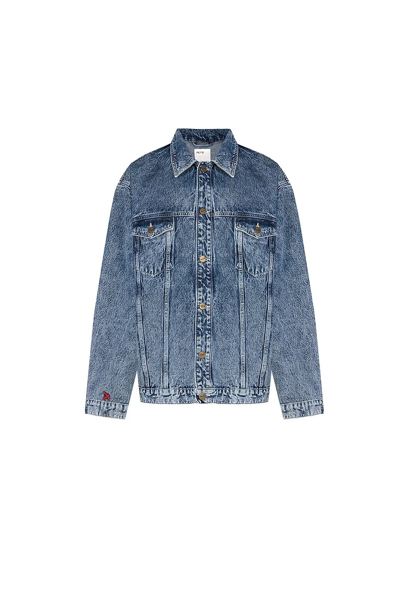 Pcfg Men's Free Heaven Destroyed Cotton Denim Jacket