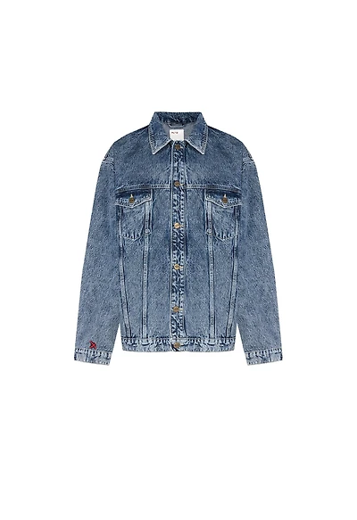 Pcfg Men's Free Heaven Destroyed Cotton Denim Jacket
