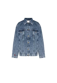 Pcfg Men's Free Heaven Destroyed Cotton Denim Jacket
