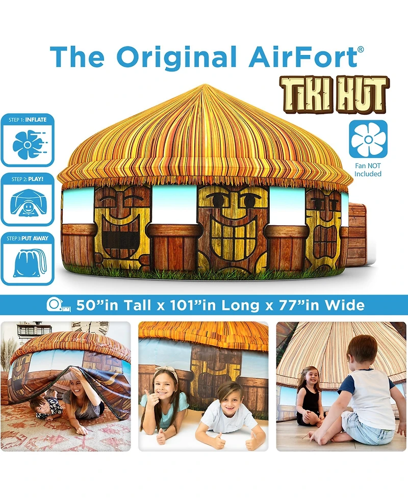 AirFort Tiki Hut Shaped Children's Indoor Play Tent with Easy Storage