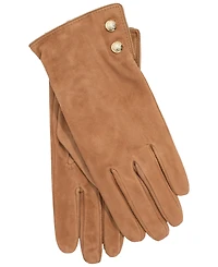 Lauren Ralph Suede Crest Button Gloves
