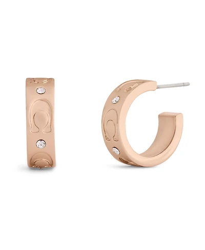 Coach Faux-Stone Signature C Stone Huggie Earrings