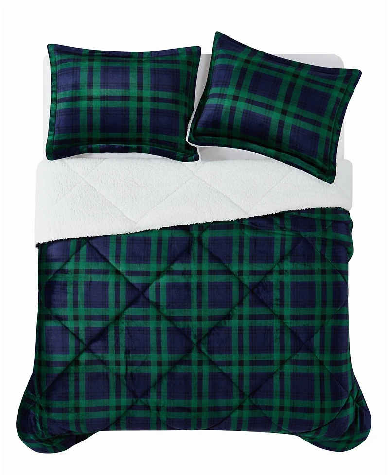 Truly Soft Cuddle Warmth Tartan Plaid 2-Piece Comforter Set, Twin/Twin Xl
