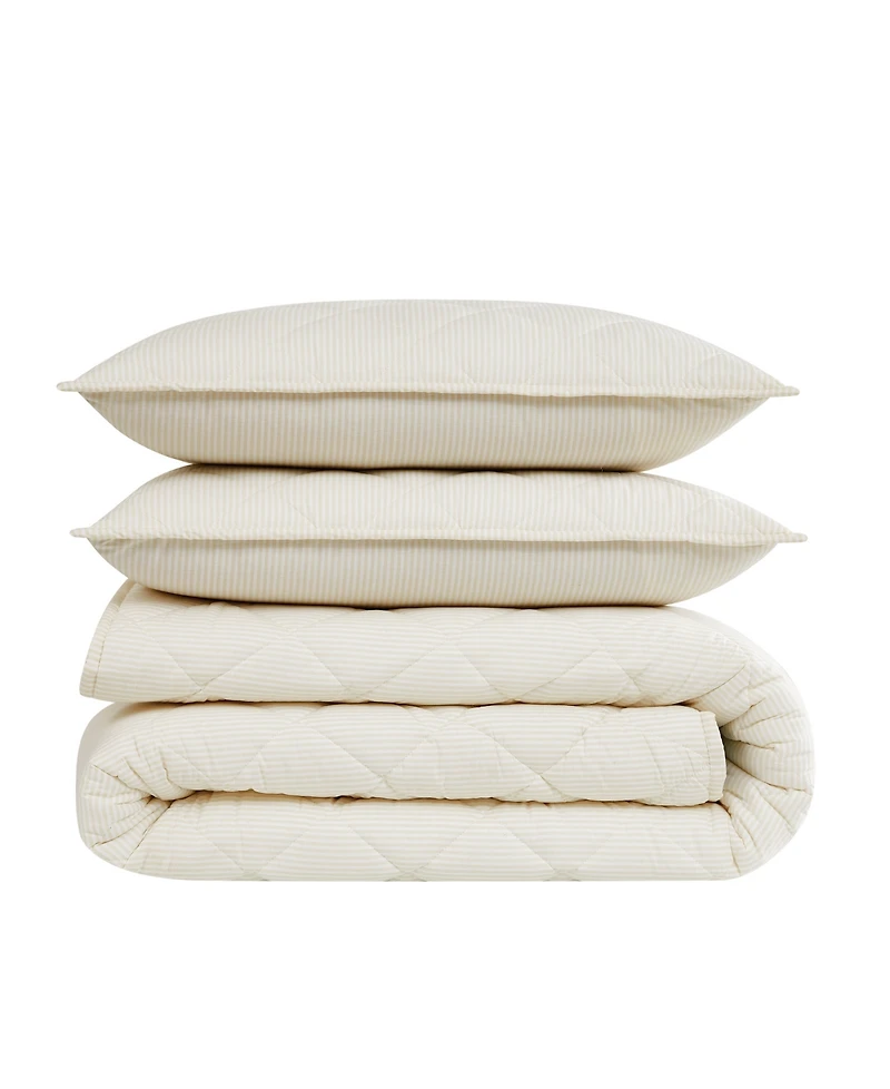Brooklyn Loom Pinstripe 3-Piece Quilt Set, King