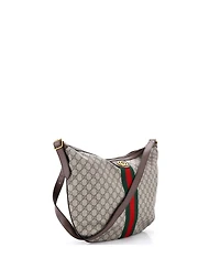 Pre-Owned Gucci Large Ophidia Half Moon Hobo Gg Coated Canvas