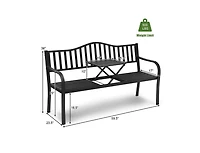 Mondawe Patio Garden Bench Steel Frame with Adjustable Center Table