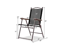Mondawe Set of 2 Patio Folding Sling Back Camping Deck Chairs