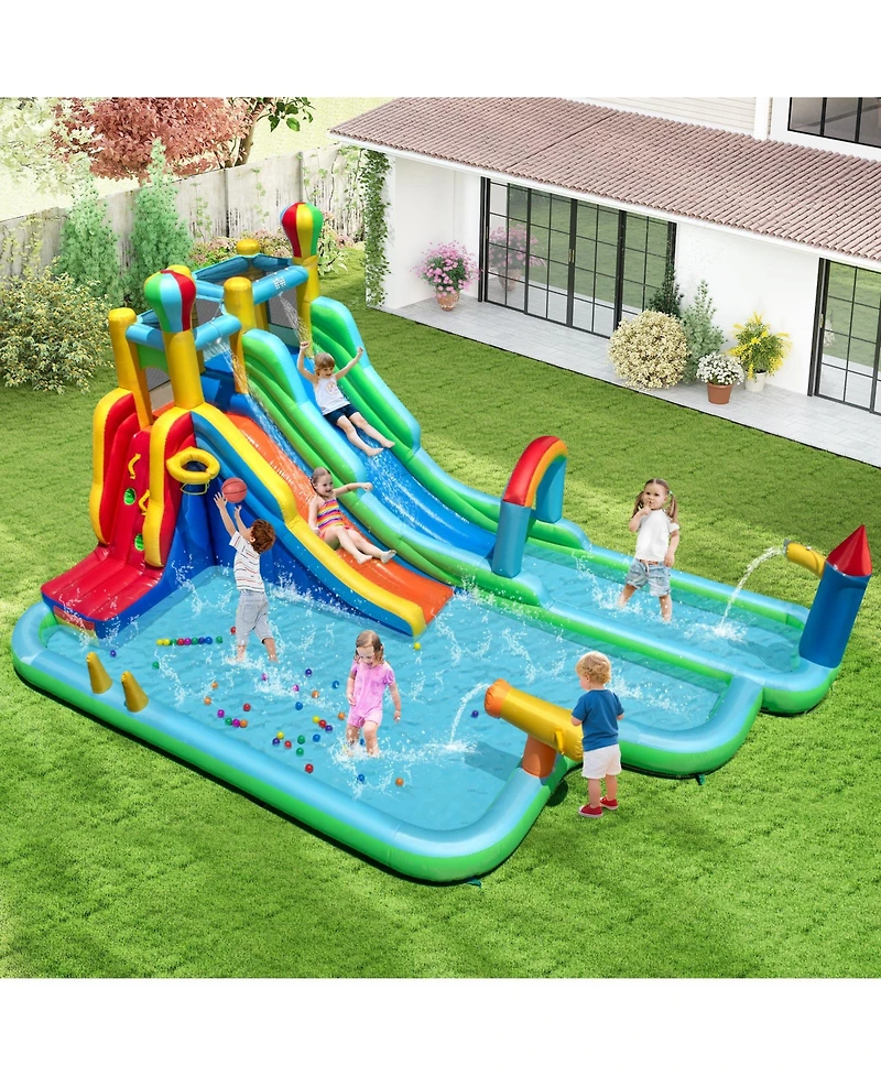 Slickblue Inflatable Water Slide Bounce House Park with 750W Blower