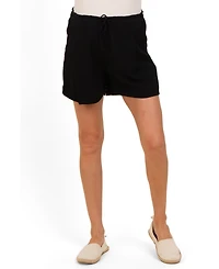 Pinkblush Maternity Black Drawstring Pleated Shorts