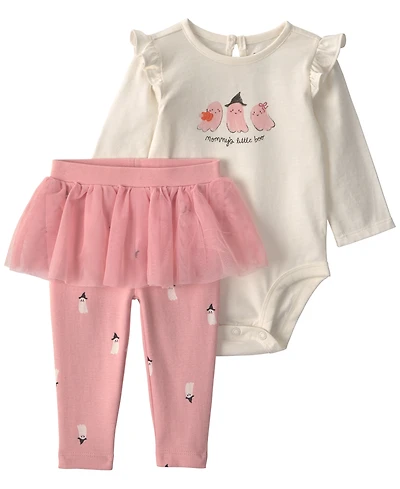 Carter's Baby Girls' Long-Sleeve Bodysuit and Tulle Pants, 2-Piece Set