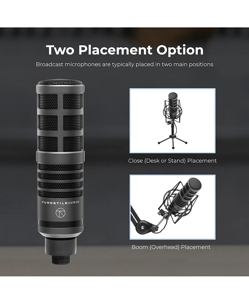 Turnstile Audio Platform Series TAP300 Cardioid Dynamic Broadcast Microphone