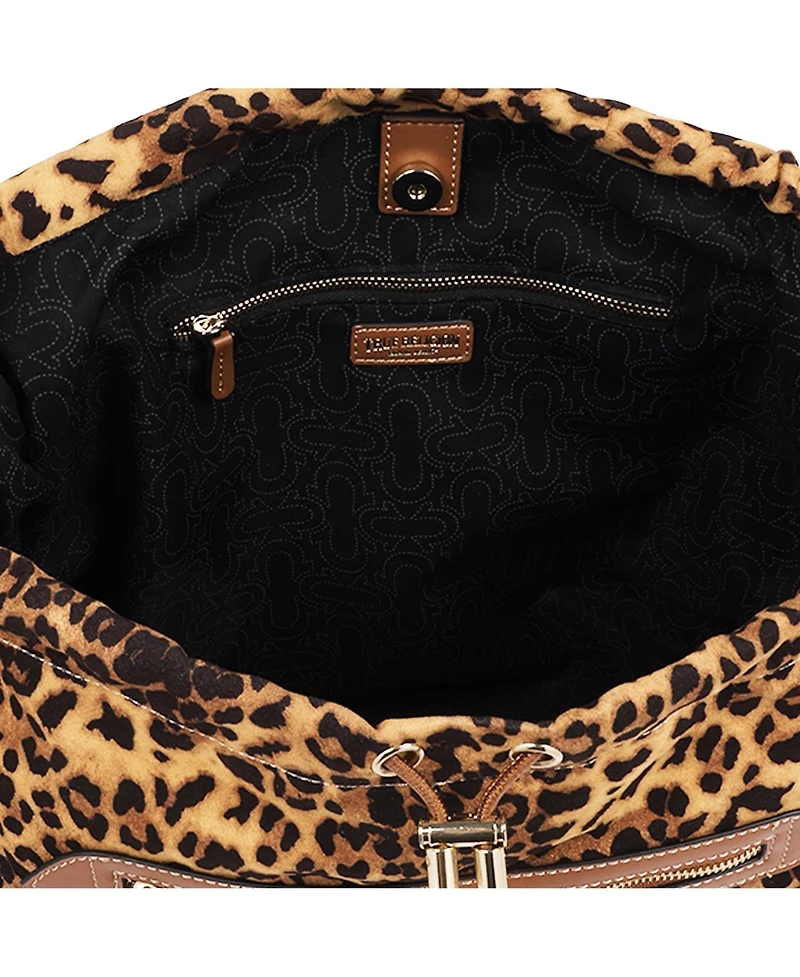 True Religion Women's Leopard Print Soft Hobo Bag