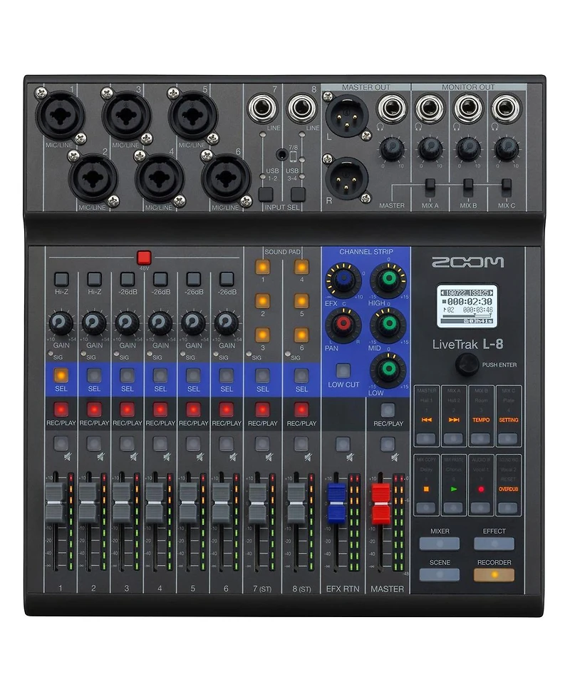 Zoom LiveTrak L-8 Portable 8-Channel Digital Mixer and Multitrack Recorder