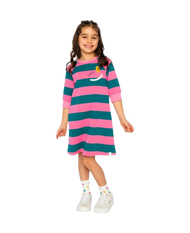 Deux par Deux Toddler Girls (2T-5T) Engineer Stripe Dress