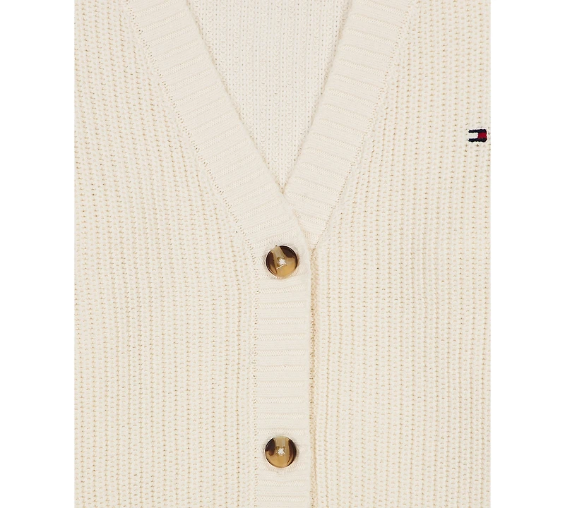 Tommy Hilfiger Girls' 7-16 Rib Knit Button-Front Cardigan