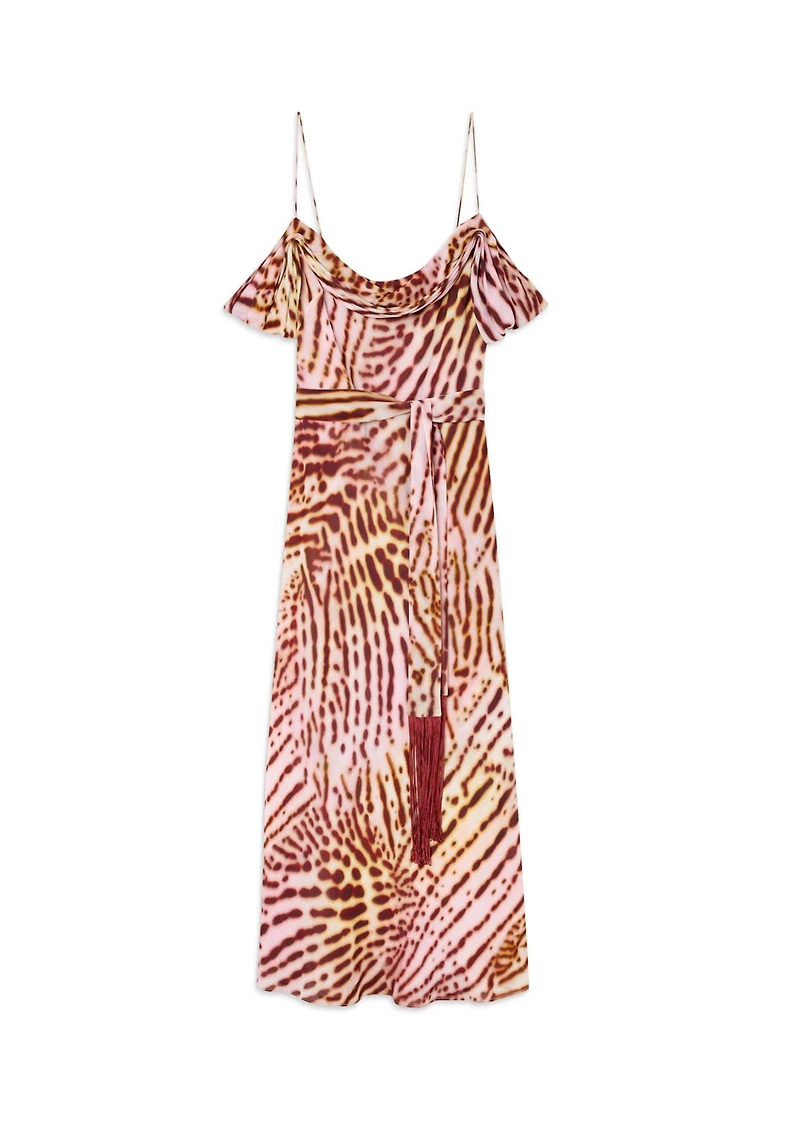 Whistles Women's Orchid Print Scarf Midi Dress