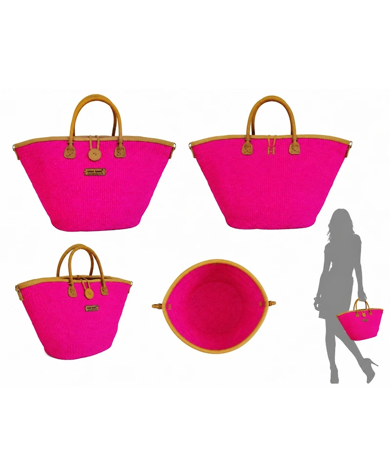 Sawa Sawa Harvest Glow Handmade Sisal Straw Medium Tote Purse