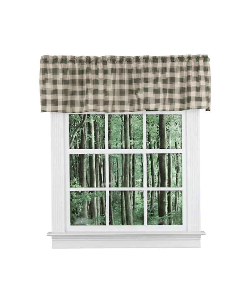 Ellis Curtain Polyester and Cotton Country Check Tailored With 1.5 inch Rod Pocket Window Valance