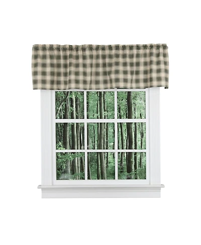 Ellis Curtain Polyester and Cotton Country Check Tailored With 1.5 inch Rod Pocket Window Valance