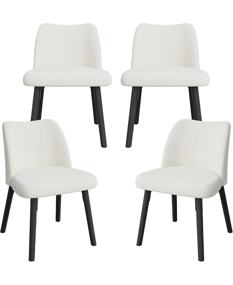 gaomon Dining Chairs Set of 4, Mid Century Upholstered Dining Room Chairs with Velvet Seat and Metal Legs, Modern Side Chairs for Kitchen Dining Table