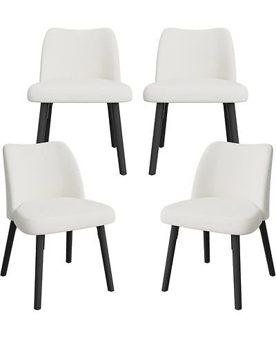 gaomon Dining Chairs Set of 4, Mid Century Upholstered Dining Room Chairs with Velvet Seat and Metal Legs, Modern Side Chairs for Kitchen Dining Table