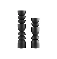 Danya B Stacked Sculptural Metal Candle Holder - Set of 2